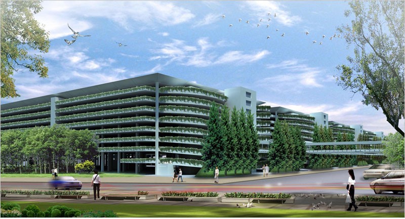 อาคารจอดรถ วัดพระธรรมกาย